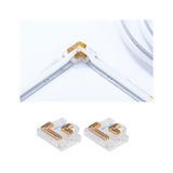 Transparent LED strip corner connectors with gold contacts for flexible light strip installation