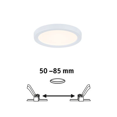Rundes weißes LED-Panel mit Einbaumaß 50-85 mm, energiesparende Deckenleuchte für Wohnräume