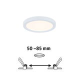 Round white LED panel with 50-85 mm cutout, energy-saving ceiling light for living spaces