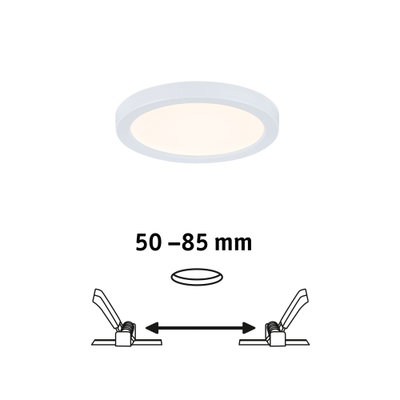Rundes weißes LED-Panel mit Einbaumaß 50-85 mm, energiesparende Deckenleuchte für Wohnräume