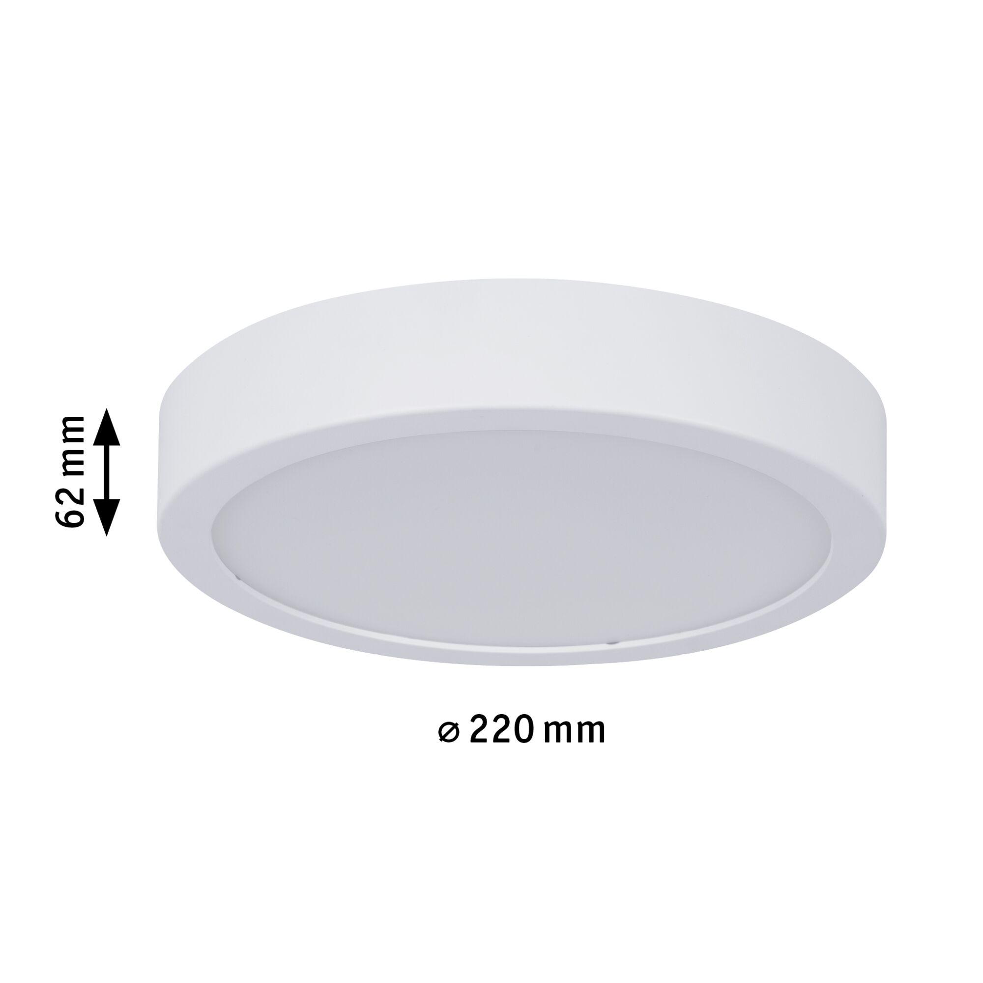 Rundes weißes LED-Deckenpanel aus Kunststoff mit 220 mm Durchmesser und 62 mm Höhe