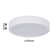 Rundes weißes LED-Deckenpanel aus Kunststoff mit 220 mm Durchmesser und 62 mm Höhe