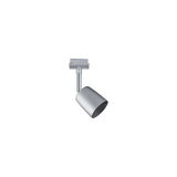 Modern silver metal LED spotlight for track systems, dimmable and adjustable lighting