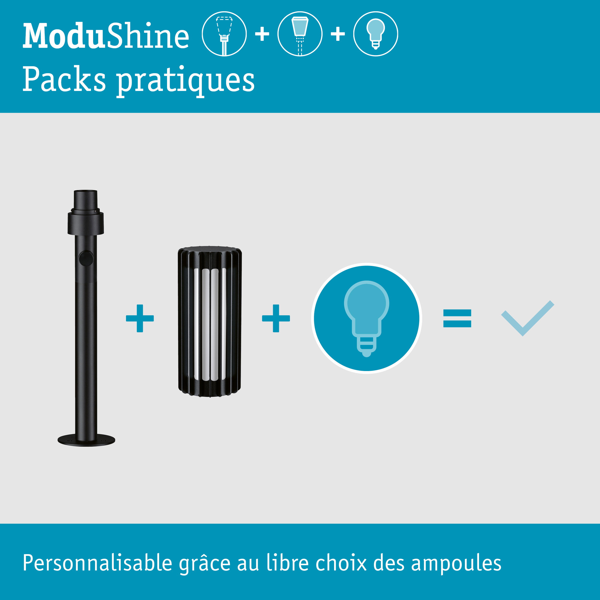 Kit ModuShine Borne Ferina Petit sans capteur Anthracite