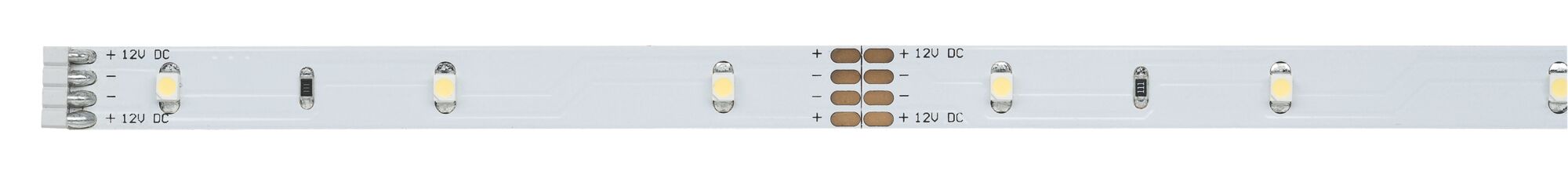 Witte LED-strip met 12V DC aansluiting en warmwitte LED's voor flexibele verlichtingsoplossingen