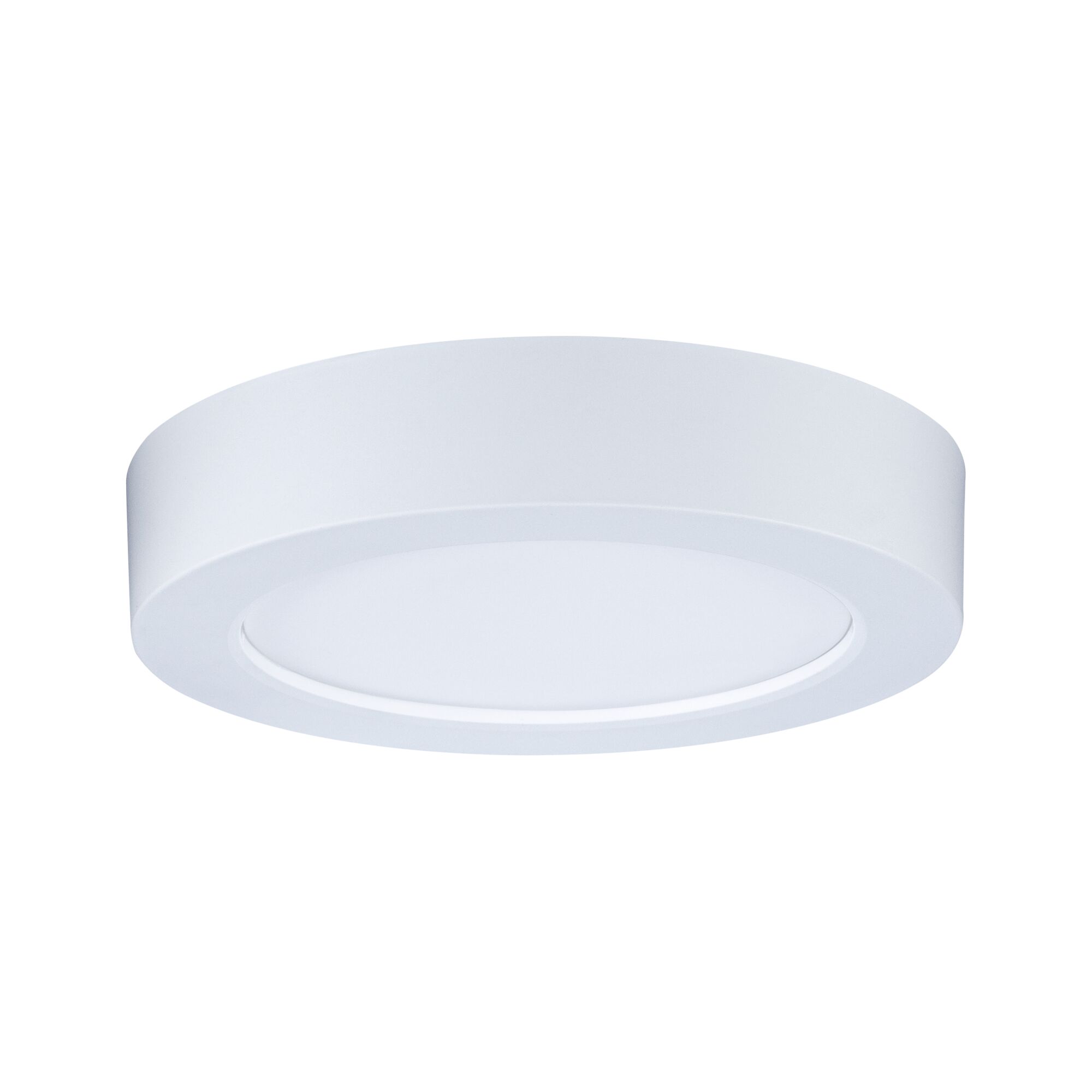 Round white LED ceiling light made of plastic with energy-saving illumination for living spaces