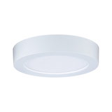 Round white LED ceiling light made of plastic with energy-saving illumination for living spaces