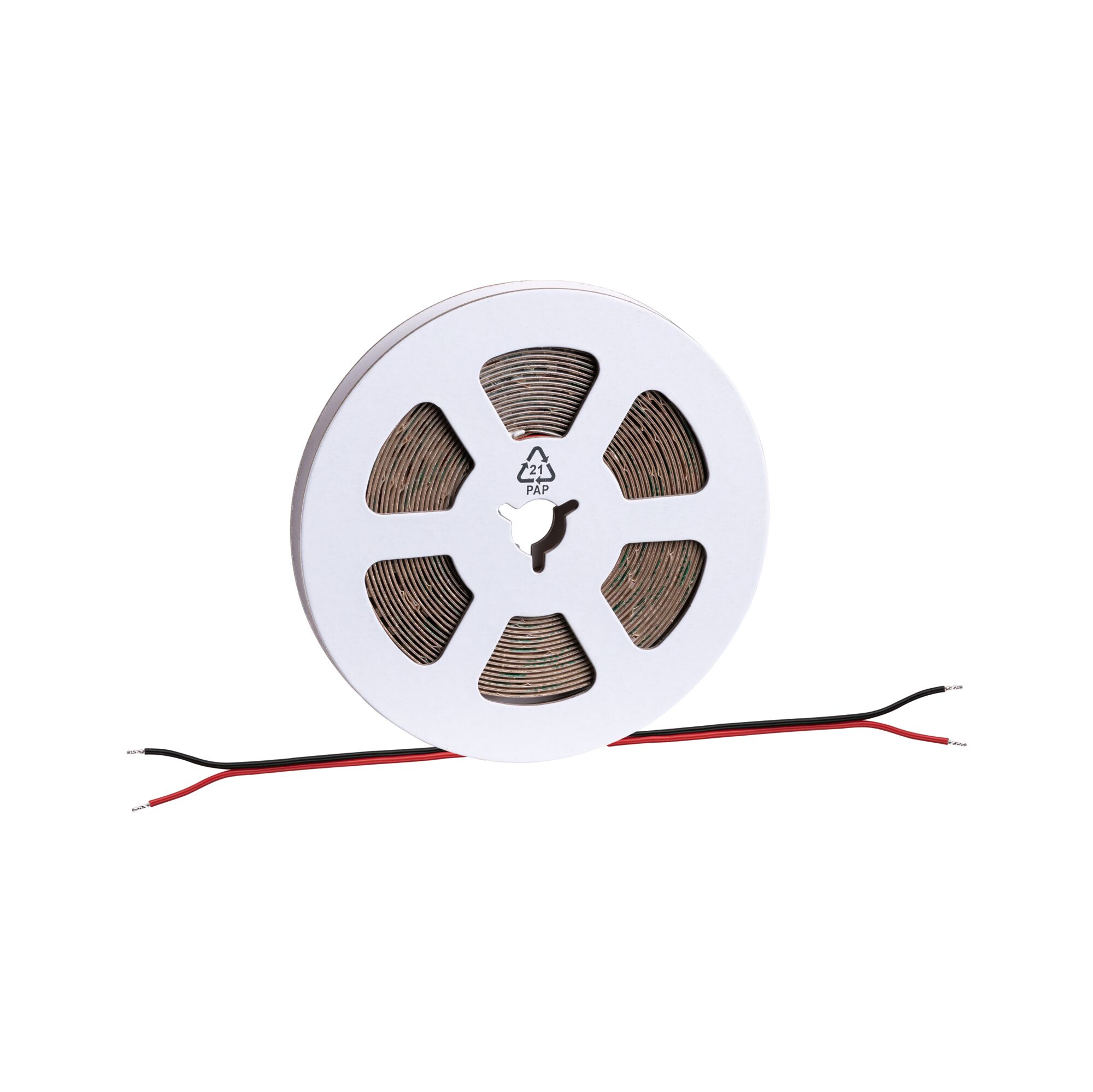Bobine de bande LED blanche avec fils rouge et noir pour éclairage flexible