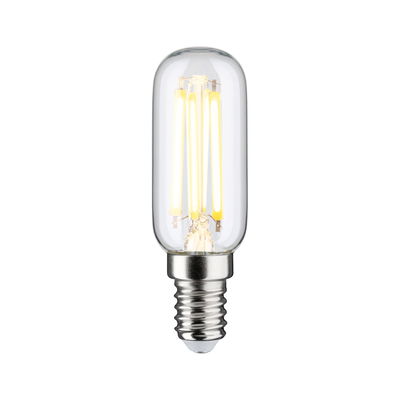 Klares LED-Leuchtmittel mit silbernem Sockel und warmweißem Licht für energiesparende Beleuchtung