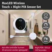MaxLED Wireless Touch en Night PIR sensor set met witte controller voor slimme verlichting en bewegingsdetectie