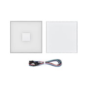 White square plastic housing with multicoloured cable for LED control and connection