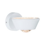 Modern white metal LED wall spotlight with warm white light for indoor lighting