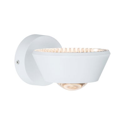 Modern white metal LED wall spotlight with warm white light for indoor lighting