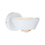 Moderne witte metalen LED-wandspot met warm licht voor binnenverlichting