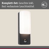 Schwarze Wandlampe mit weißem Glas und integriertem Sensor, energiesparende LED-Leuchte für Innen und Außen