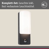 Schwarze Wandlampe mit weißem Glas und integriertem Sensor, energiesparende LED-Leuchte für Innen und Außen