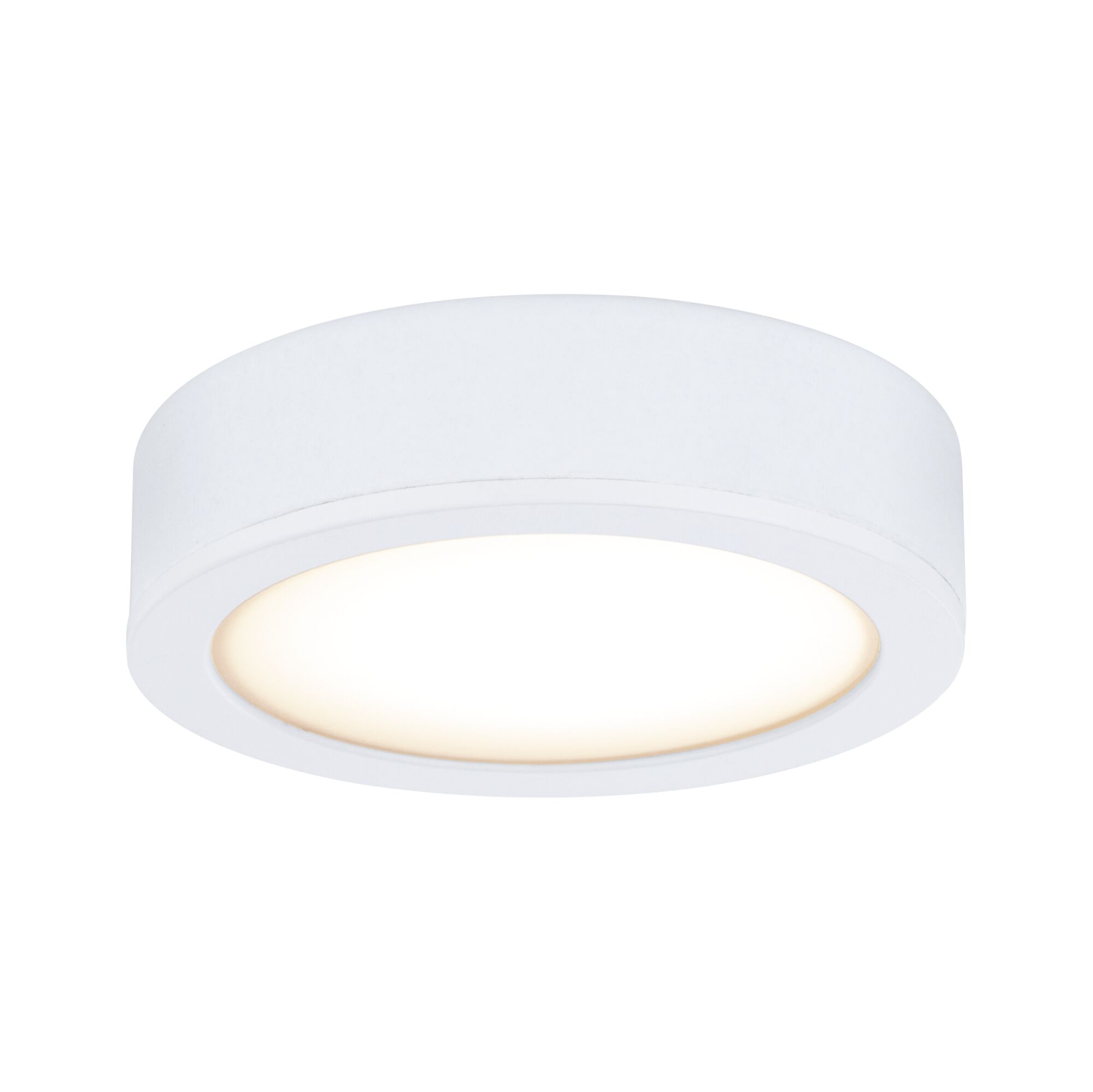 Round white LED ceiling light with warm white illumination for modern home lighting