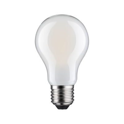 White LED light bulb with E27 base made of glass and metal for energy-saving lighting