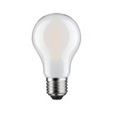 White LED light bulb with E27 base made of glass and metal for energy-saving lighting