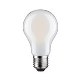 Witte LED-lamp met E27-fitting van glas en metaal voor energiezuinige verlichting