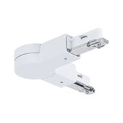 Adaptateur en plastique blanc avec fixation métallique pour systèmes de rails, accessoire électrique