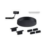 Schwarzes Montage-Set mit runder Abdeckung und Kabel für LED-Schienenbeleuchtung Zubehör.