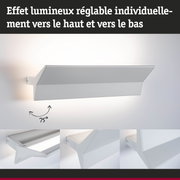 Applique murale LED blanche en métal réglable avec effet lumineux dimmable vers le haut et le bas