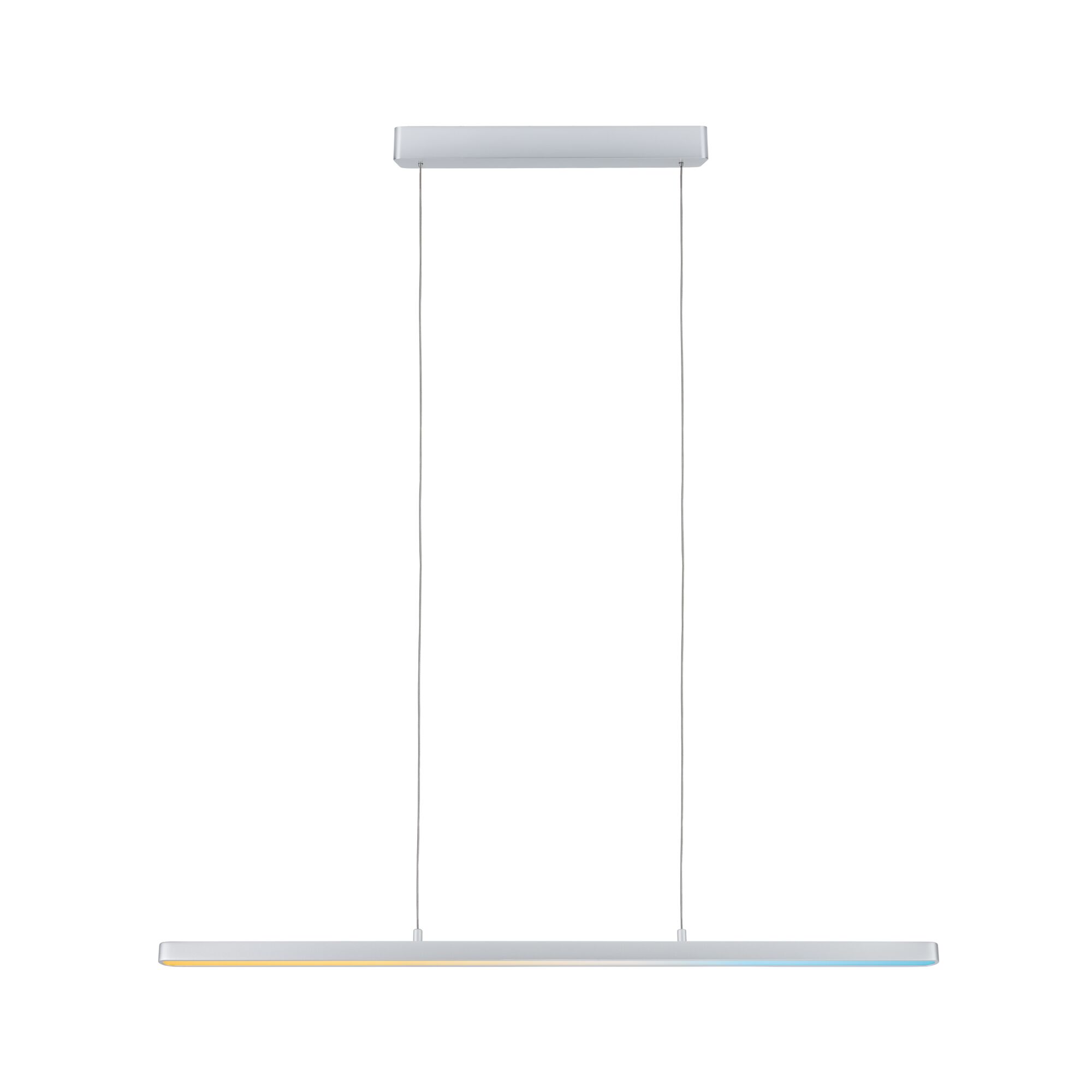 Modern white metal LED pendant light with slim design for contemporary indoor lighting