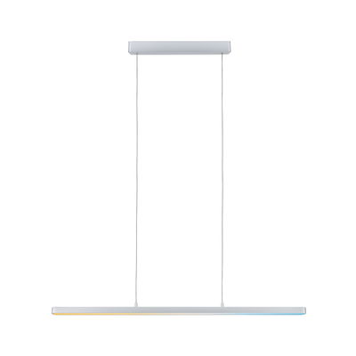 Modern white metal LED pendant light with slim design for contemporary indoor lighting