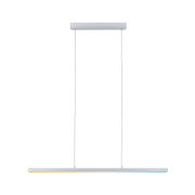 Modern white metal LED pendant light with slim design for contemporary indoor lighting