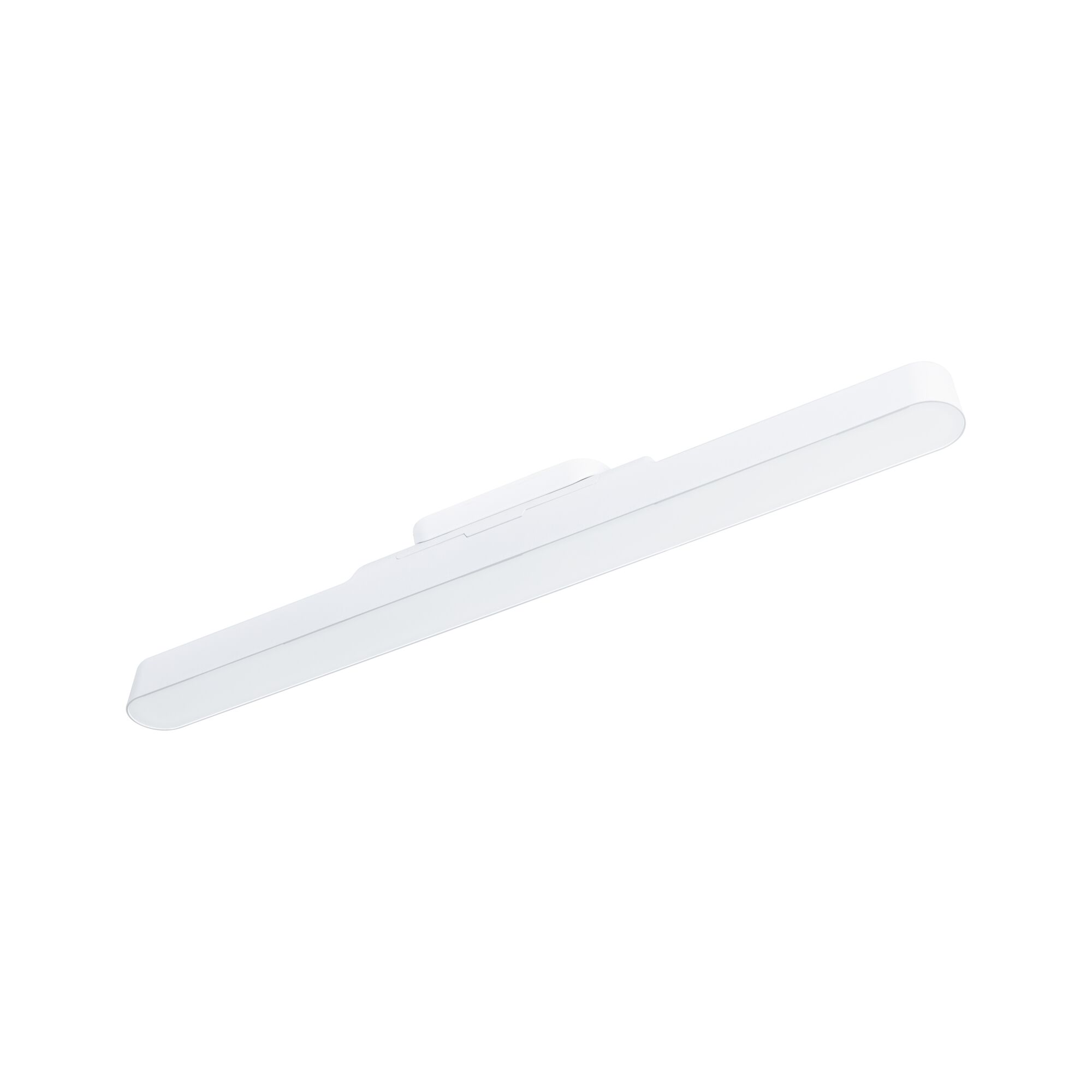 Slim white LED wall light made of plastic for modern indoor lighting and energy-saving illumination.