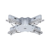 Adaptateur connecteur en aluminium argenté pour systèmes de rails d'éclairage avec vis et pinces