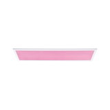 Panneau LED rectangulaire avec cadre blanc et surface lumineuse rose pour éclairage moderne