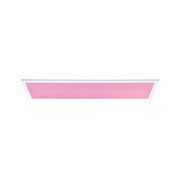 Panneau LED rectangulaire avec cadre blanc et surface lumineuse rose pour éclairage moderne