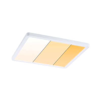 Rechteckige weiße LED-Deckenleuchte mit stufenlos einstellbarer Farbtemperatur für Wohnräume