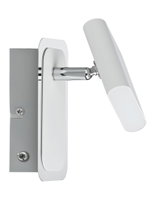 Applique murale LED blanche moderne avec tête réglable et bras en métal pour un éclairage ciblé