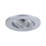 Spot encastré rond en aluminium argenté avec réflecteur réglable pour éclairage LED