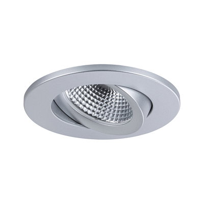 Spot encastré rond en aluminium argenté avec réflecteur réglable pour éclairage LED