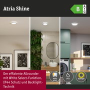 Atria Shine LED-Deckenleuchte mit White Select, IP44 Schutz und Backlight-Technik in Weiß