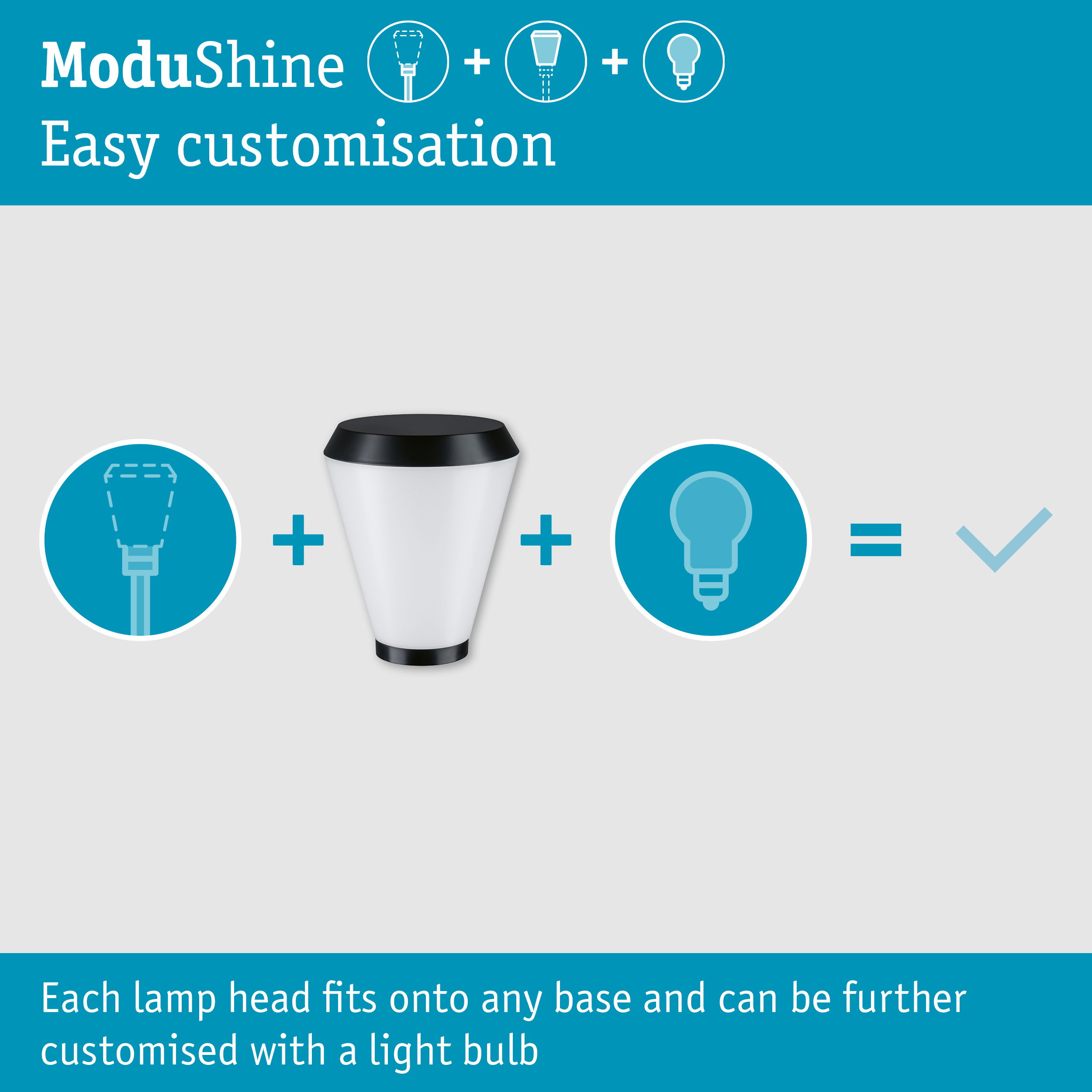 ModuShine Shade Varino IP44 round Anthracite/White