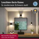 Moderne Kame Leuchten-Serie in mattem Schwarz mit warmweißem LED-Licht 3000K im Badezimmer