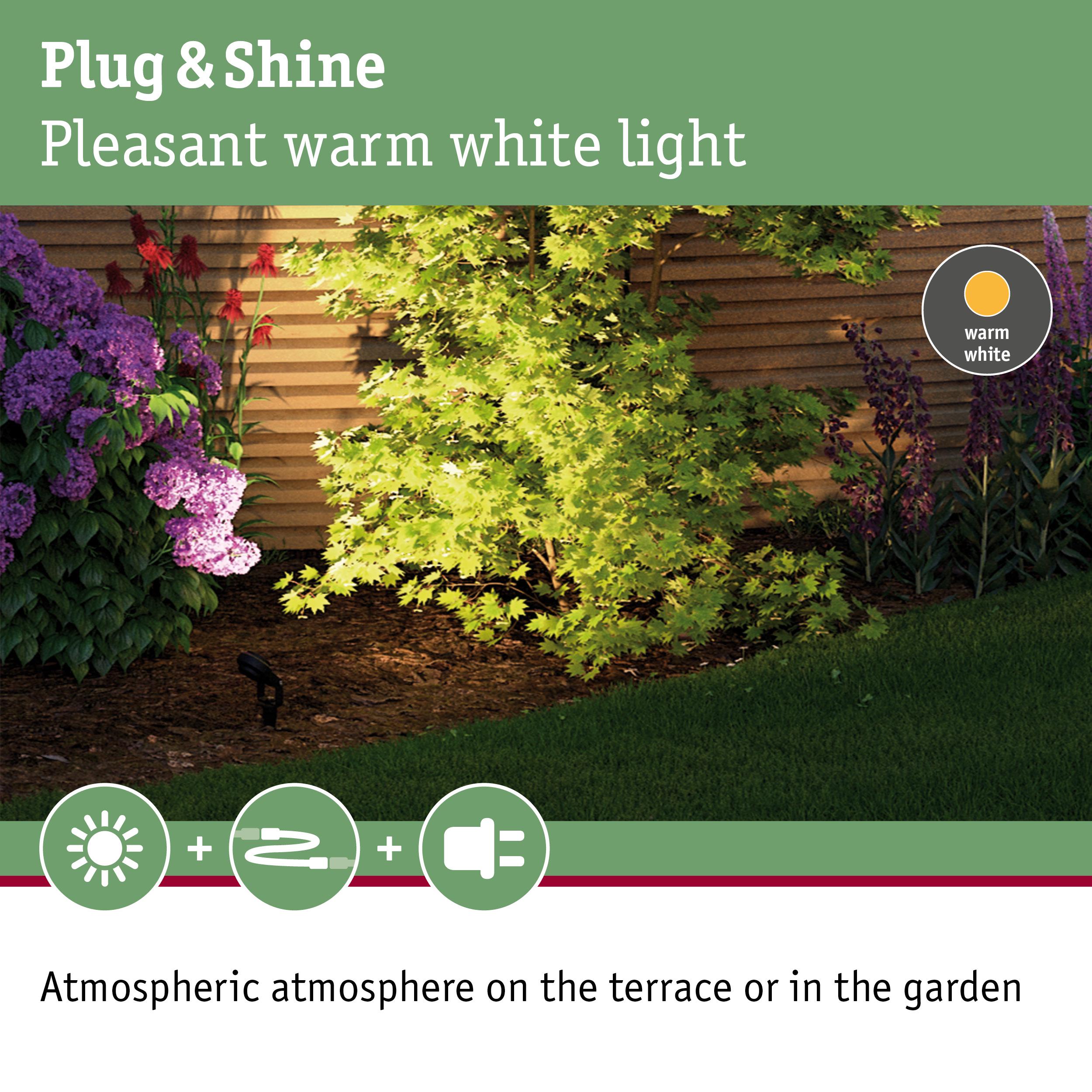 Outdoor garden light with warm white glow for terrace and garden, energy-efficient lighting