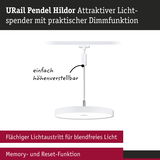 URail Pendel Hildor weiße Pendelleuchte mit dimmbarer Höhe und blendfreiem Licht