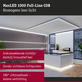 Modern kantoor met MaxLED 1000 Full-Line COB LED-lichtlijnen aan plafond en muur voor gelijkmatige verlichting