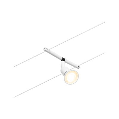 Weißer LED-Seilstrahler mit verstellbarem Spotkopf für moderne Beleuchtungslösungen im Innenbereich