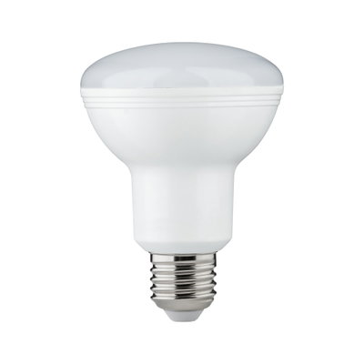 Weiße LED-Lampe mit E27-Fassung aus Kunststoff für energiesparende Beleuchtung