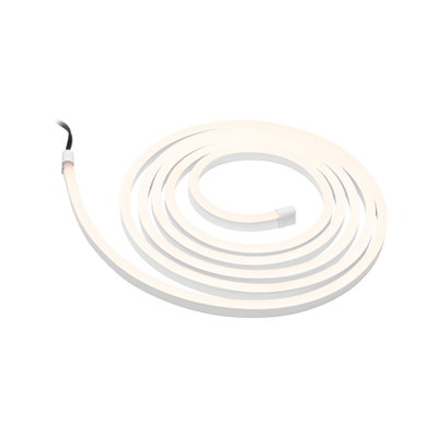 Flexible white LED light strip with cable, perfect for modern room lighting and decoration.