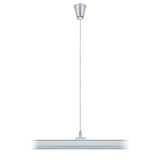 Suspension moderne en métal argenté au design fin pour un éclairage intérieur élégant