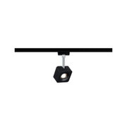 Zwarte LED-rails met verstelbare spot en metalen staaf voor moderne binnenverlichting