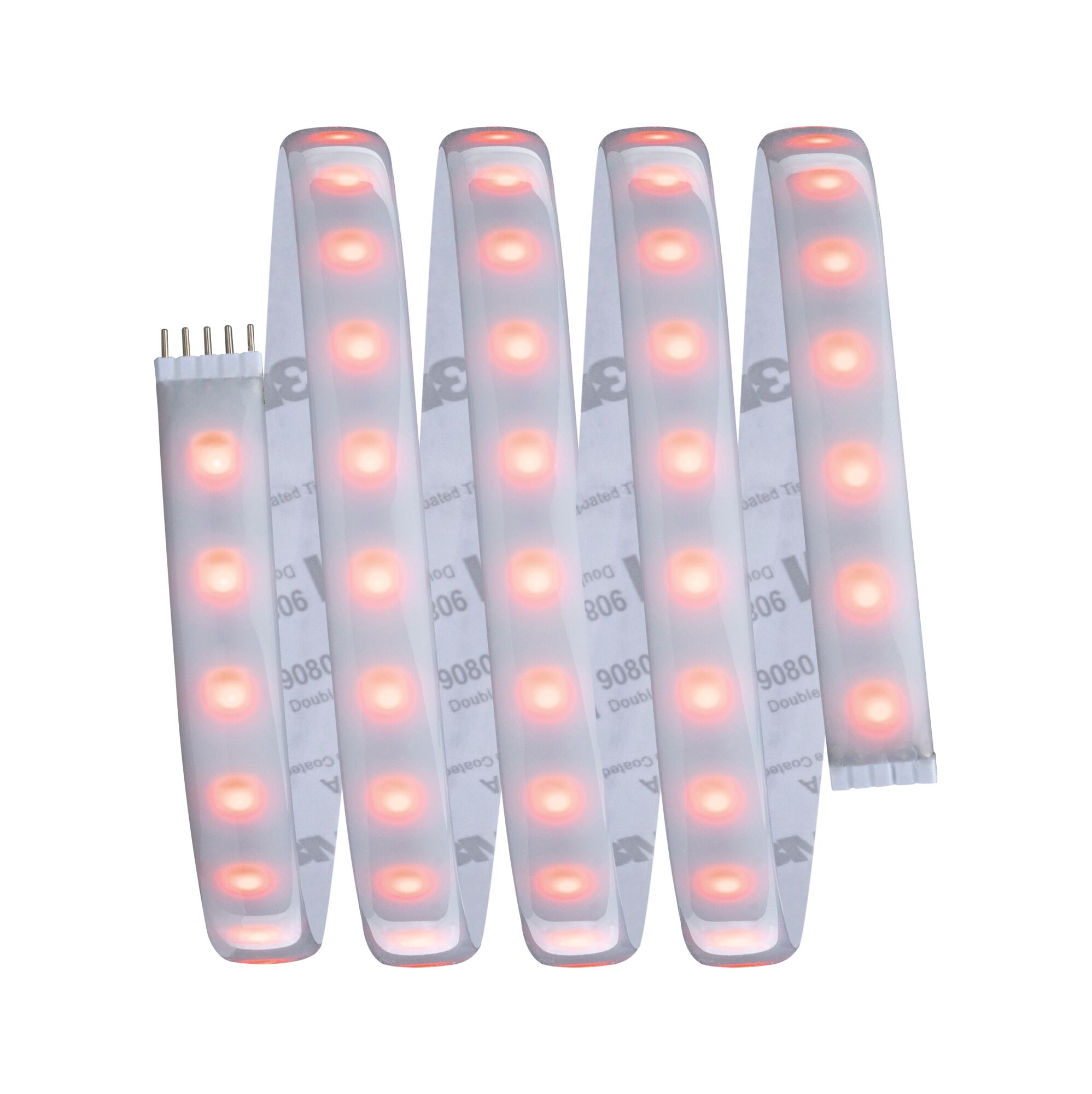 Bande LED flexible avec diodes blanc chaud et bande plastique blanche pour éclairage décoratif